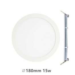 LED downlight inbouwpaneel rond Excellence 15w 3000k/Warmwit incl. 1,5m netsnoer