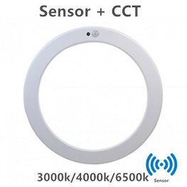LED IN- EN OPBOUW DOWNLIGHT MET BEWEGINGS- EN LICHTSENSOR + CCT &Oslash;220mm