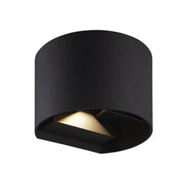 LED wandlamp Belux 2x3W dimbaar IP65 Zwart 3000k/warmwit - Tweezijdig oplichtend