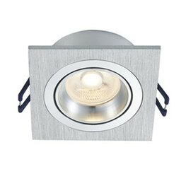 LED Spot Armatuur PASIPHAE kantelbaar Zilver IP22 Aluminium - incl. GU10 fitting &ndash; vierkant