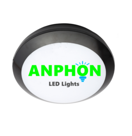 Led plafonni&egrave;re premium14W &Oslash;300mm dimbaar Sensor white switch IP66 IK10 zwarte behuizing
