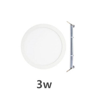 Downlight LED panneau encastr&eacute; rond Excellence 3w 4000k / blanc neutre avec cordon d&#039;alimentation 1,5m