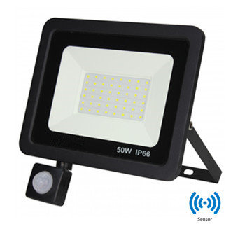 SMD LED  floodlight met sensor 50W 4000k/Neutraalwit IP66 waterdicht