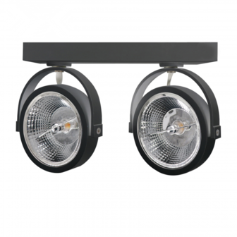 AR111 LUMINAIRE EN SURFACE AVEC 2 x RACCORD GU10 * Noir