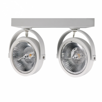 AR111 LUMINAIRE EN SURFACE AVEC 2 x RACCORD GU10 * Blanc