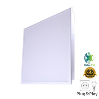 LED paneel direct light super 60x60cm 36w 3000k/warmwit *flikkervrij 1,5m netsnoer