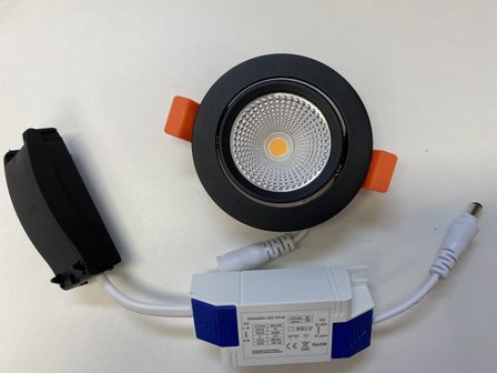 LED inbouwspot Premium 5w dim to warm 2000/3000K zwart