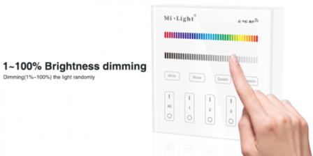 Mi Light RGB + W Touch-Oberfl&auml;chenwandsteuerung, drahtlose 4 Zonen