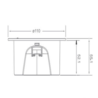 LED emergency lighting pro-tech recessed spot 3W - anti panic