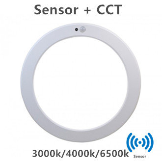 LED IN- EN OPBOUW DOWNLIGHT MET BEWEGINGS- EN LICHTSENSOR + CCT &Oslash;220mm