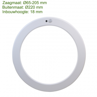 LED EINGEBAUTES UNDAUFBAU-DOWNLIGHT MIT BEWEGUNG UND LICHTSENSOR + CCT &Oslash;220mm