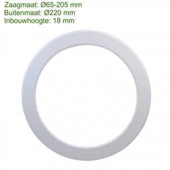 LED BUILT-IN AND BUILD-ON DOWNLIGHT 15W DIMMABLE + CCT &Oslash;220MM
