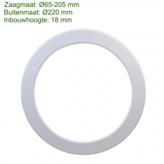 LED IN- EN OPBOUW DOWNLIGHT 15W DIMBAAR + CCT &Oslash;220MM