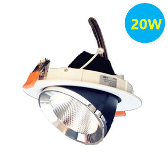 Downlight LED COB premium inclinable 20w 3000k / blanc chaud