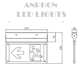 LED Notbeleuchtung drehbar ALN 2W *Aufbauen