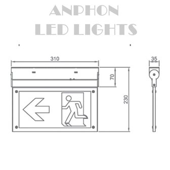 &Eacute;clairage de secours &agrave; LED orientable ALN 2W *Mont&eacute; en surface 