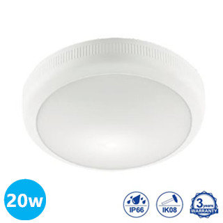 Ecolux PLAFONDLAMP 20W 30cm IP65 4000k neutraalwit