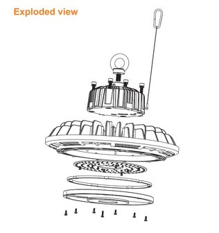 Cloche LED Industrielle HIGH BAY LIGHT UFO Sosenlux 100w 6000K lumi&egrave;re du jour *SOSEN driver