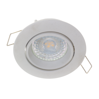 LED Spot Armatuur NAIAD Kantelbaar Wit IP22 Aluminium - incl. GU10 fitting