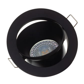 LED Spot Armatuur SALACIA Kantelbaar Zwart IP22 Aluminium - incl. GU10 fitting
