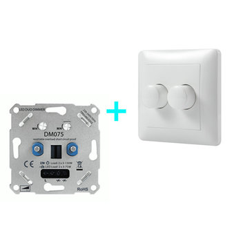 LED DIMMER A-Tac DUO 2 x 3-75W ELEKTRONISCHE ZEKERING - fase afsnijding