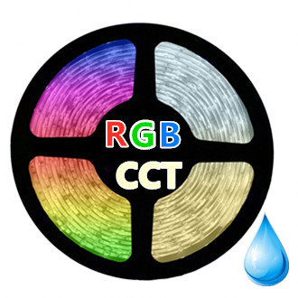 LED STRIP RGB+CCT 24v SMD5050 60 LEDs/m 5 meter rol IP65 Spatwaterdicht *10W/m