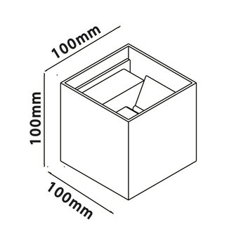 LED wandlamp CUBE 2x3W dimbaar IP65 Grijs 3000k/warmwit -Tweezijdig oplichtend