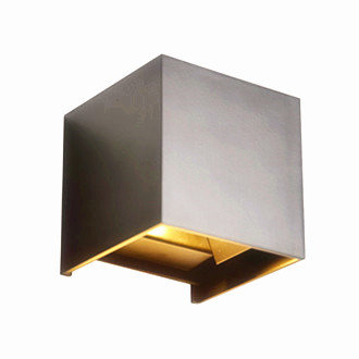 LED wandlamp CUBE 2x3W dimbaar + Sensor IP65 Zwart 3000k/warmwit -Tweezijdig oplichtend