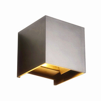 LED wandlamp CUBE 2x3W dimbaar IP65 Grijs 3000k/warmwit -Tweezijdig oplichtend