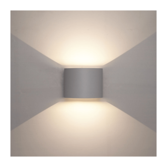 LED wandlamp Belux 2x3W dimbaar IP65 Grijs 3000k/warmwit - Tweezijdig oplichtend