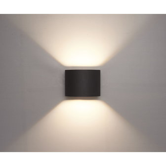 LED wandlamp Solumi 6Watt IP65 Zwart CCT - Tweezijdig oplichtend