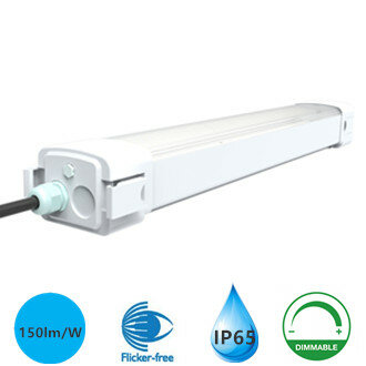 LED Tri-proof Light Parkade 150cm 60w 4500k/Neutraalwit IP65 150lm/w  &ndash; 1-10V dimbaar - Flikkervrij