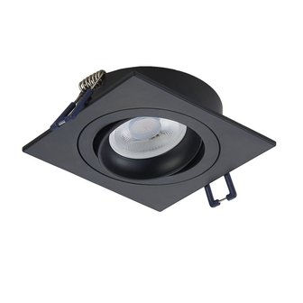 LED Spot Armatuur PASIPHAE kantelbaar Zwart IP22 Aluminium - incl. GU10 fitting - vierkant