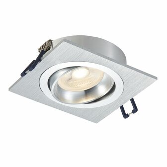 LED Spot Armatuur PASIPHAE kantelbaar Zilver IP22 Aluminium - incl. GU10 fitting &ndash; vierkant
