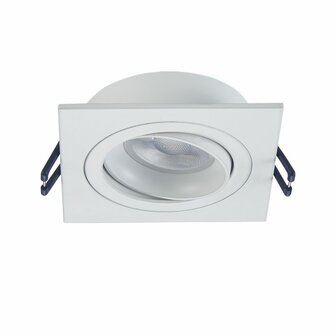 LED Spot Armatuur PASIPHAE kantelbaar Wit IP22 Aluminium - incl. GU10 fitting - vierkant