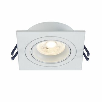 LED Spot Armatuur PASIPHAE kantelbaar Wit IP22 Aluminium - incl. GU10 fitting - vierkant