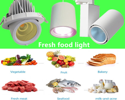 &Eacute;clairage LED pour aliments frais Viande suspendu downlight rose 35w 3200k - blanc