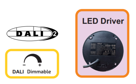 LED HIGH BAY LIGHT UFO Proshine 100W 6000k/Lumi&egrave;re du jour Driver DALI dimmable 160lm/w - Sans scintillement