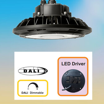 LED HIGH BAY LIGHT UFO Proshine 100W 6000k/Lumi&egrave;re du jour Driver DALI dimmable 160lm/w - Sans scintillement