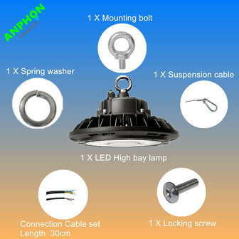 LED HIGH BAY LIGHT UFO Proshine 200W 6000k/daylight DALI driver dimmable 160lm/w - Flicker-free