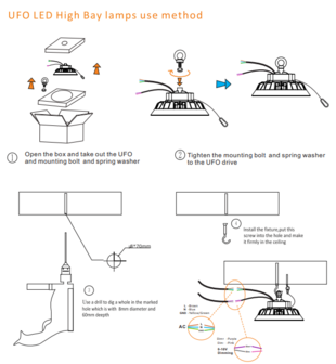 LED HIGH BAY LIGHT UFO Proshine 240W 4000k/Neutralwei&szlig; DALI Treiber dimmbar 160lm/W - Flimmerfrei