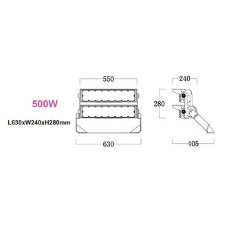 Stadium LED Floodlight Sharplux 500w 5000k/cool white - Philips driver - IP66