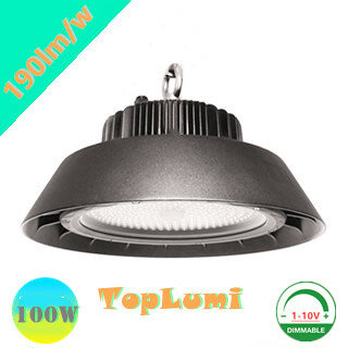 Cloche LED Industrielle HIGH BAY UFO TopLumi 100w 6000K/Lumi&egrave;re du jour 190lm/w - Pilote SOSEN