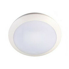 Plafonnier LED premium 16W &Oslash;300mm blanc interrupteur IP66 IK10 Bo&icirc;tier blanc