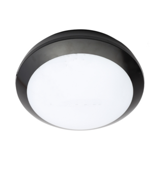 Plafonnier LED premium 16W &Oslash;300mm interrupteur blanc IP66 IK10 bo&icirc;tier noir