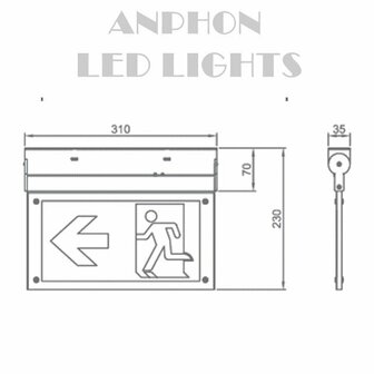 AT-autotest rotatable LED emergency lighting 2W surface-mounted