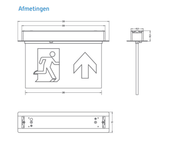 AT-autotest recessed LED emergency lighting 2W IP20