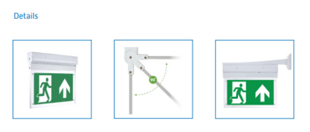 Black AT-autotest rotatable LED emergency lighting 2W surface-mounted