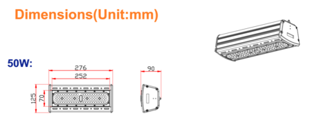 LUMI&Egrave;RE LIN&Eacute;AIRE LED HAUTE BAIE 50W 4000k/Blanc neutre