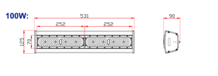 LUMI&Egrave;RE LIN&Eacute;AIRE LED HAUTE BAIE 100W 4000k/Blanc Neutre